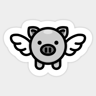 When Pigs Fly: Grey Sticker